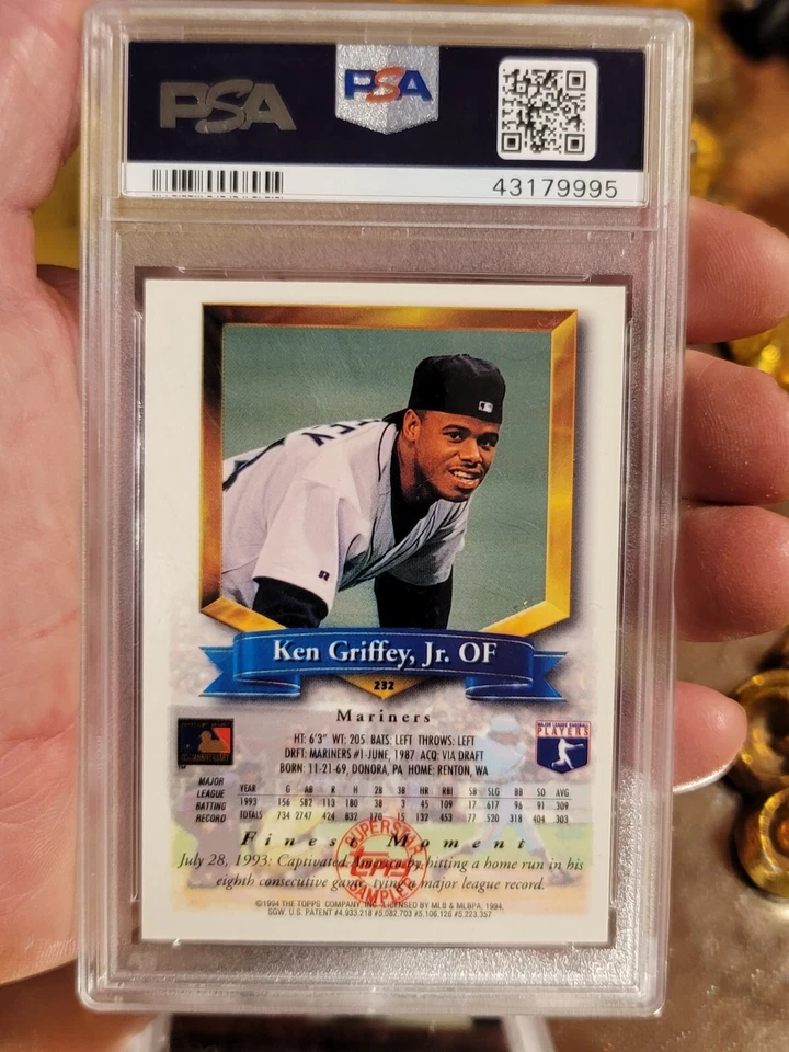 53651087 - Ken Griffey Jr. - 1994 Topps Finest #232 PSA 5 EX SUPERSTAR SAMPLER - Image 3 of 3