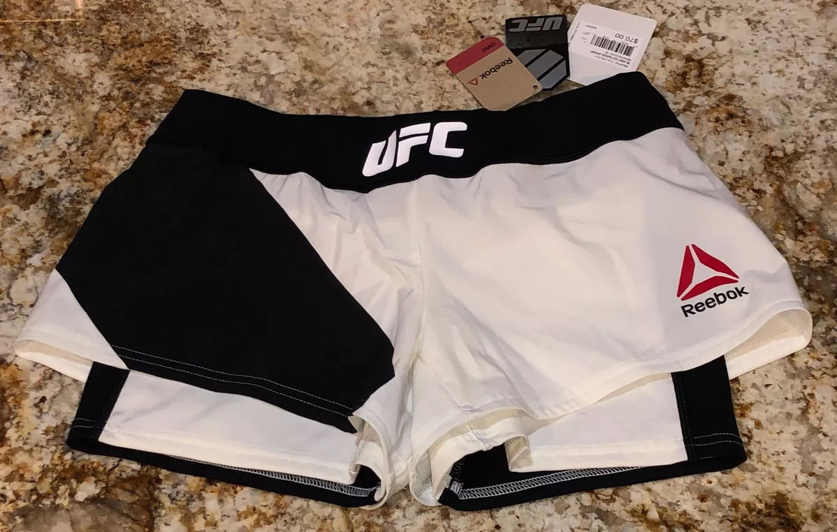 MMA Blank Octagon Shorts Chalk White Black Red Womens Waist Sz 28 | eBay