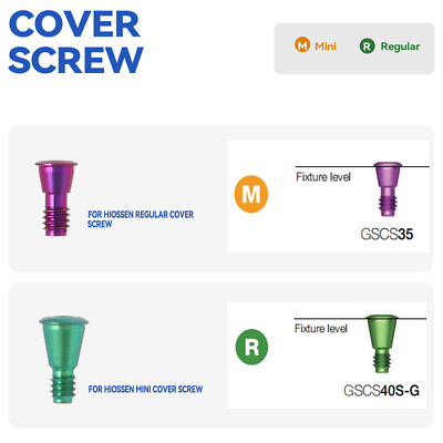 Dental Closure Cover Cap Implant Mini Regular Cover Screw Fit OSS Hiosse Hex 1.2