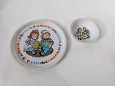 Vintage Mid 1970  s Oneida Deluxe Raggedy Ann and Andy pastic plate and bowl