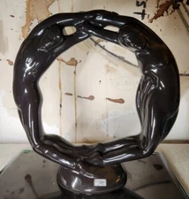 Royal Haeger Nude Couple Eternity Circle of Love Sculpture Art Deco Woman Man