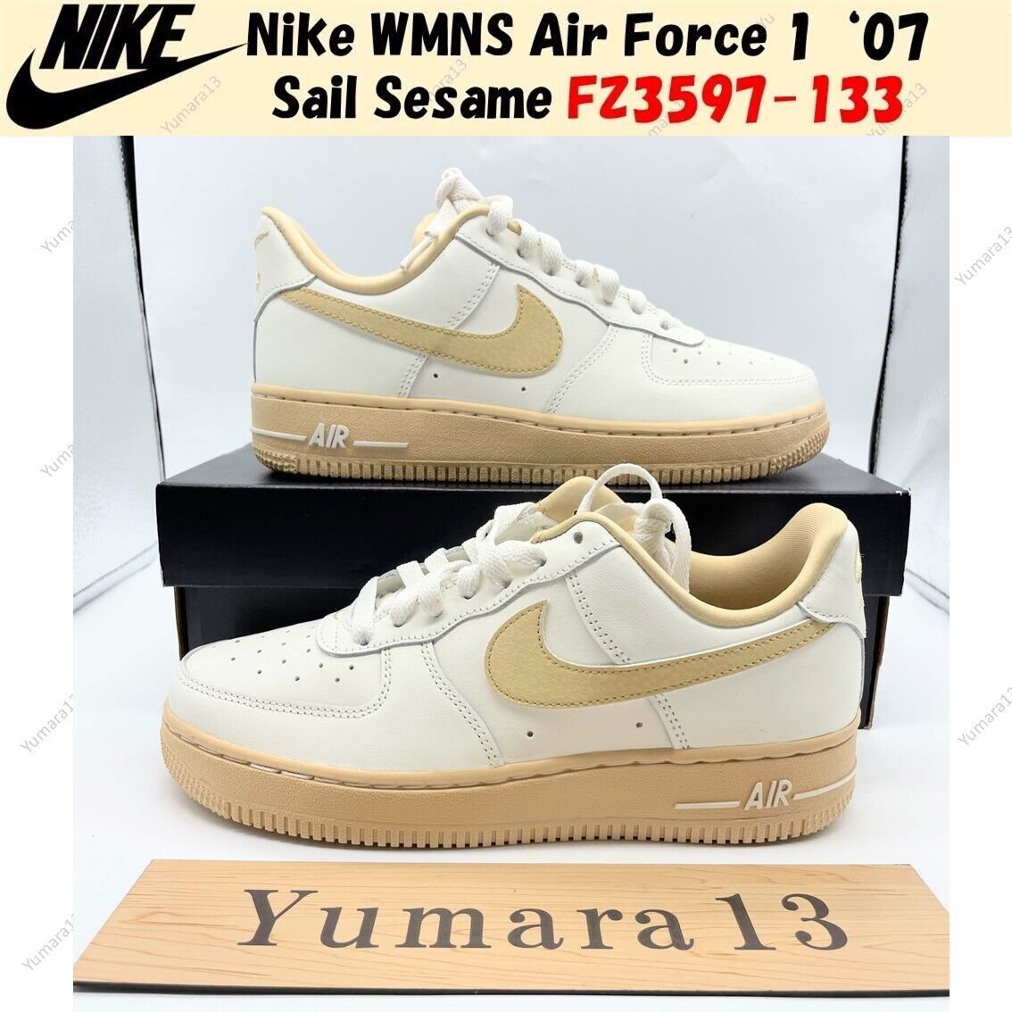 Nike WMNS Air Force 1 '07 Sail Sesame FZ3597-133 Women's Nike WMNS Air Force 1 '07 Sail Sesame FZ3597-133 Women's