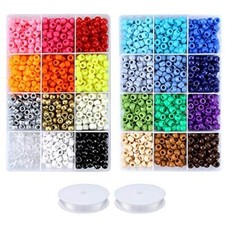 Pony Beads Jewelry Making Kit Pony Beads Rainbow Opaque 9mm 24 Rainbow Colors