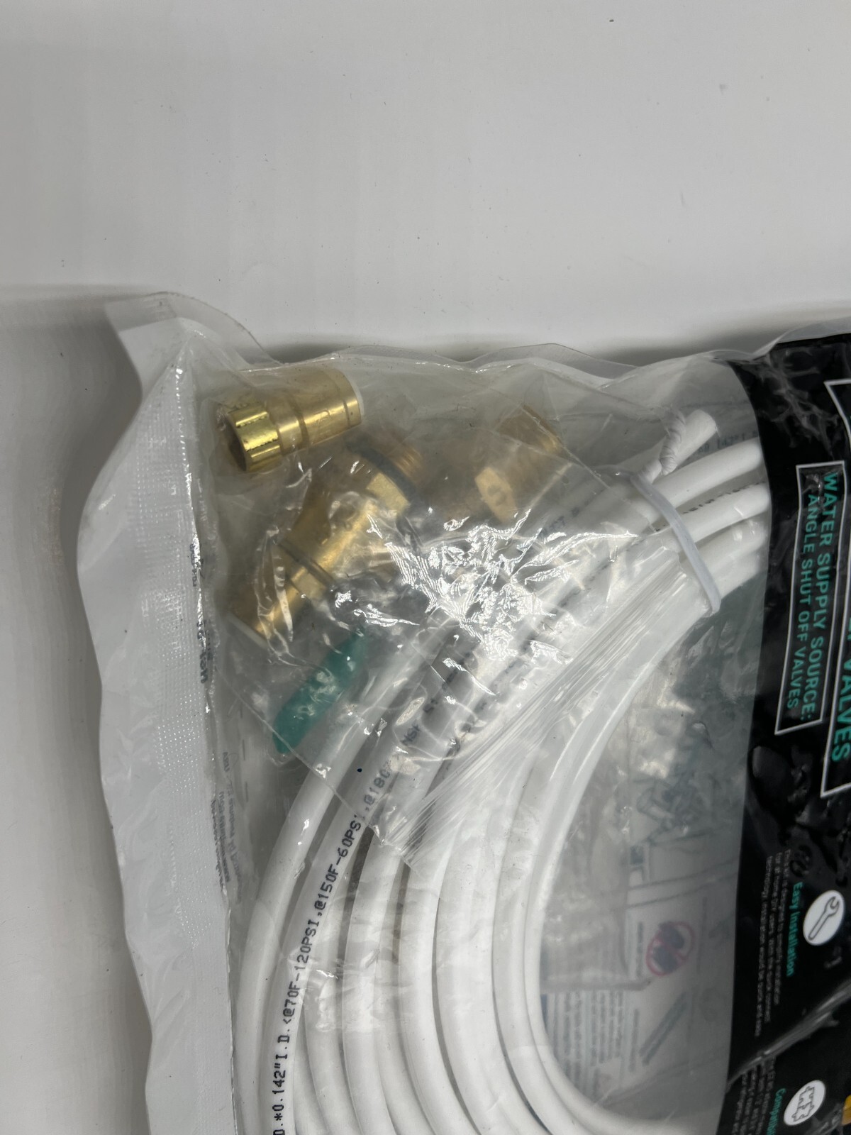 Metpure 25ft Ice Maker Fridge 1/4 Valve & Supply Line Fitting ICEMK2514 for 1/2"