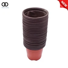 100 Pcs Plastic Round Plant Flower Pots Nursery Seedlings Pot For Outdoor Living