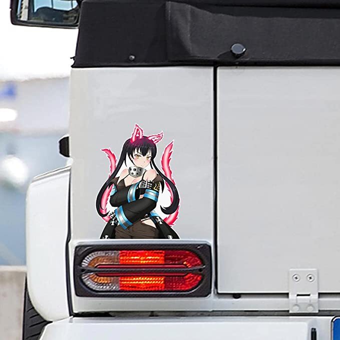 EARLFAMILY 13cm x 8cm Maki Oze Peek Car Sticker Anime Fire Force