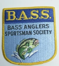 BASS ANGLERS SPORTSMAN SOCIETY B.A.S.S. EMBROIDERED FISH PATCH 