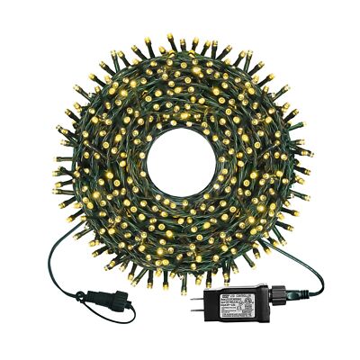 kemooie 300 LED Christmas Lights, 99FT Connective Green Wire Fairy Lights, Pl...