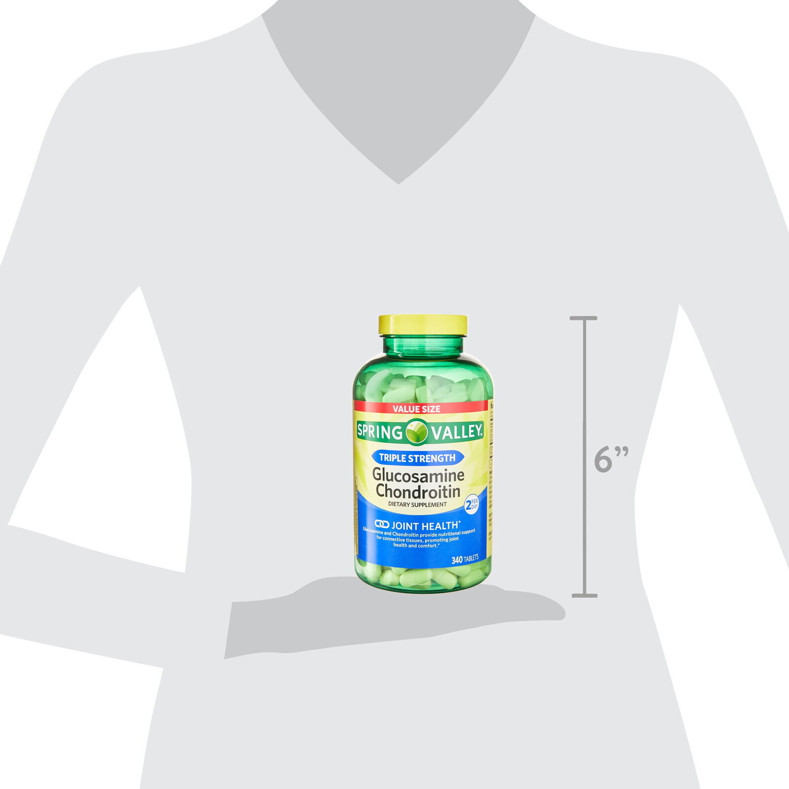 Spring Valley Glucosamine Chondroitin Tablets Dietary Supplement, 340