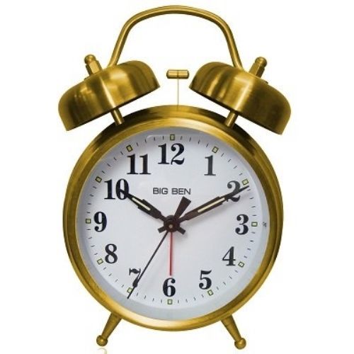 NEW Westclox 70010G CLASSIC QUARTZ Big Ben Twin Bell Alarm Clock GOLD 5691381