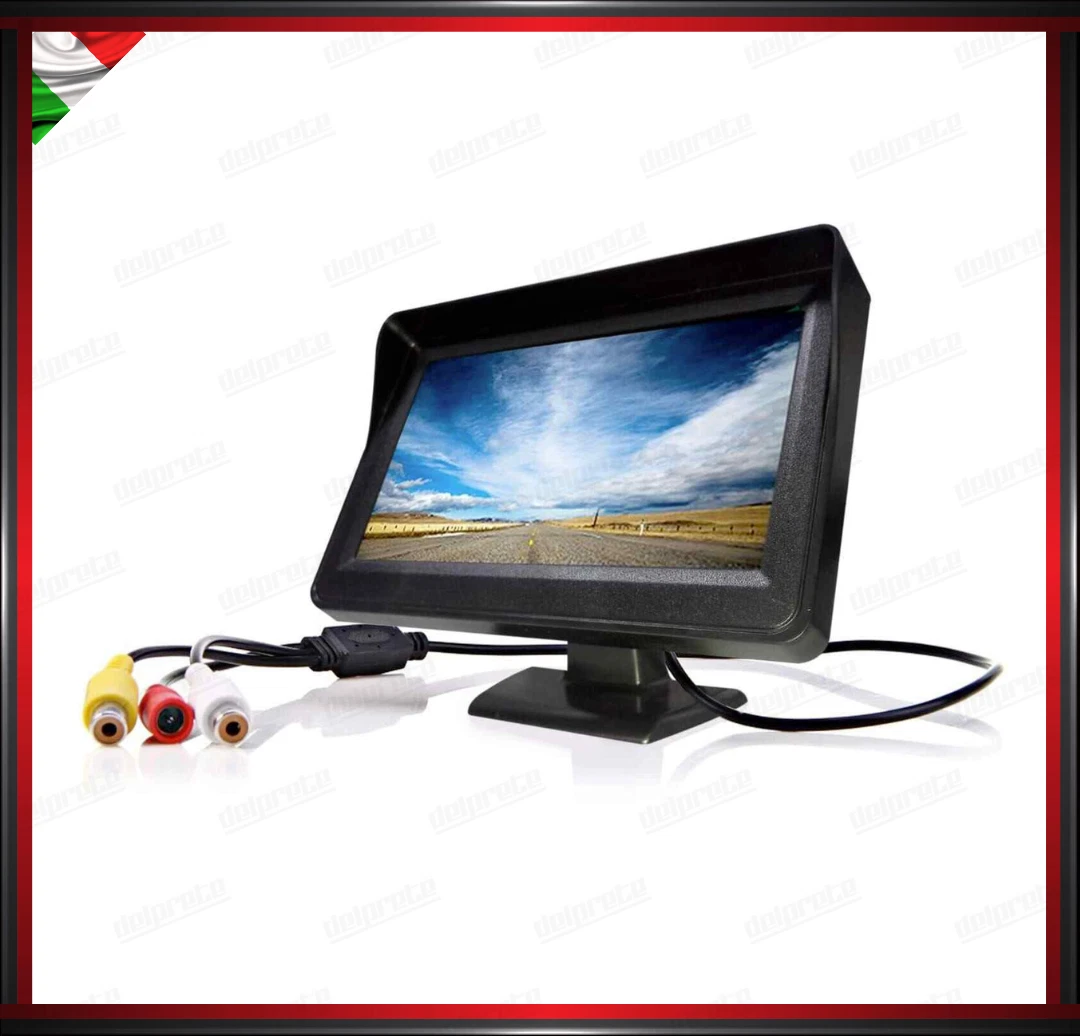 MONITOR LCD LED TFT 7 POLLICI 2 INGRESSI PER TELECAMERA RETROMARCIA