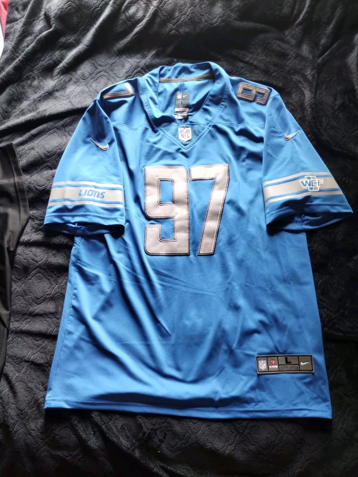 Aidan Hutchinson #97 Detroit Lions Game Sewn Adult Men's L Jersey Blue