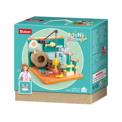 Sluban Mini Szene Katzenzimmer ( graue Katze) | M38-B0919C | 109 Teile