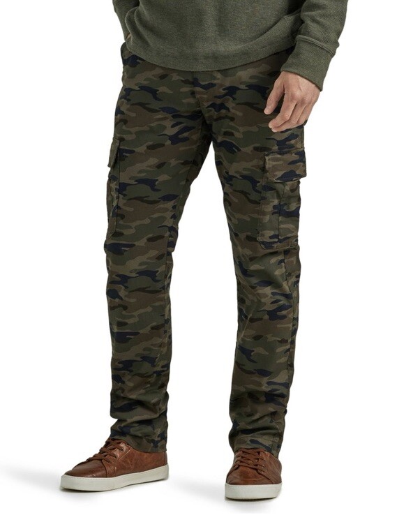 【L.E.E.Y】 CAMO POCKET CARGO PANTS Lee Men's Regular Fit Straight Leg Motion Stretch Cargo