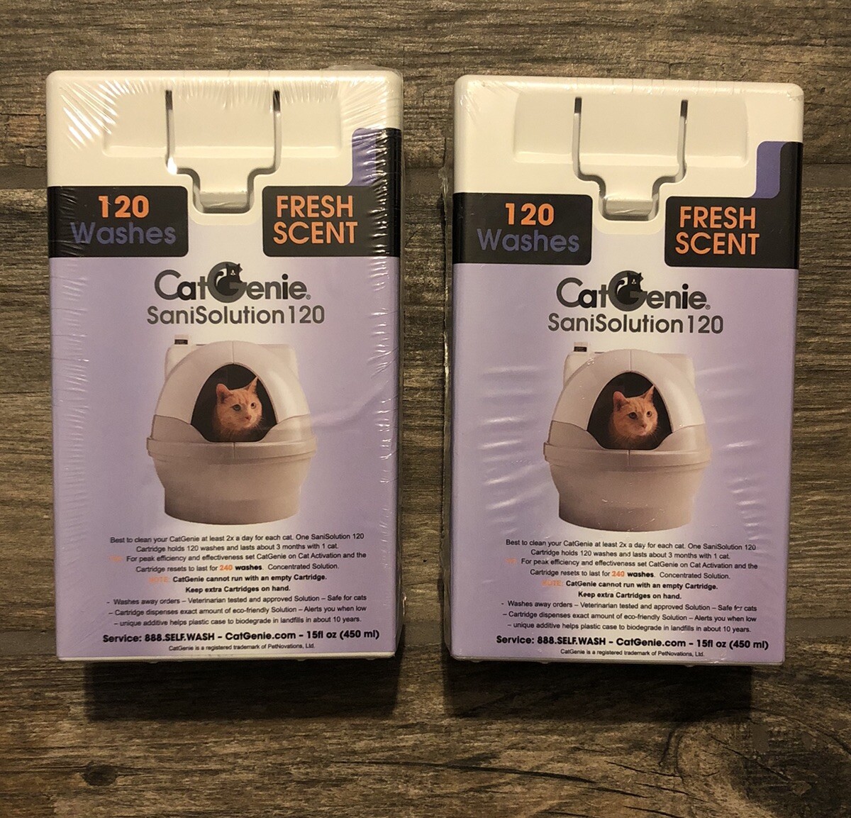 2 Pack CatGenie SaniSolution 120 SelfCleaning Cat Litter Cartridge