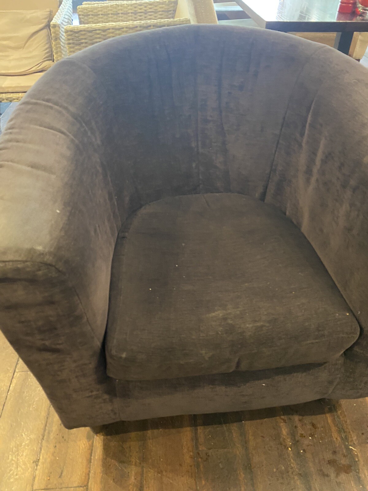 Two Darkgrey Tub Chairs eBay