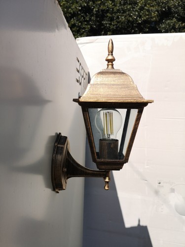 lanterna esterno applique classico da muro in alluminio lampada e27 - Foto 6 di 10
