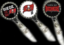 Tampa Bay Buccaneers lot of 3 work Retractable badge Reel ID Holder Nurse Dr Rt
