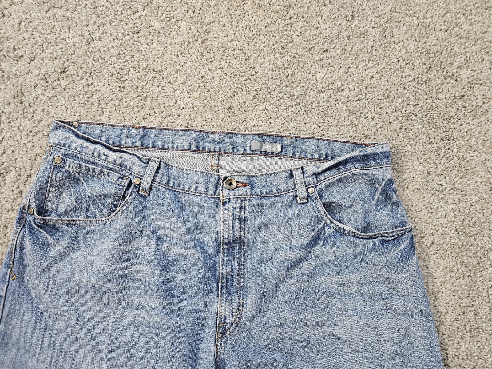 Levi Silver Tag Jean Shorts Men Sz 42/Blue Denim/Baggy-Loose Fit/Cut Off/Vtg.