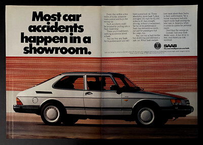 1989 Saab Turbo Original 2 Pg Magazine Ad ''The Most Intelligent Cars Ever Built