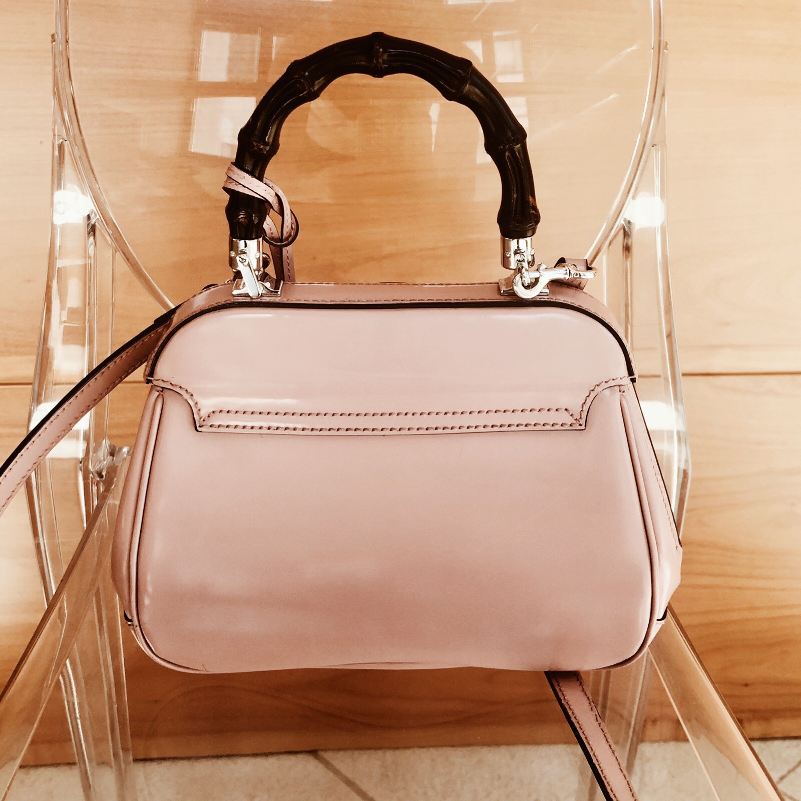 Gucci LADYLOCK Small Bamboo handle soft pink Bag in Leather RRP €2600 image 7
