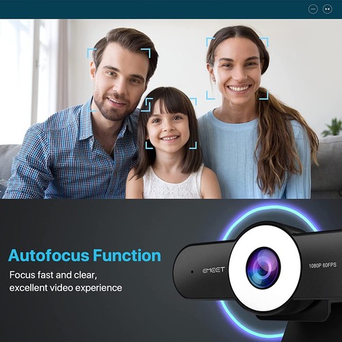 Webcam Ring Light 1080P HD 60FPS Autofocus W/ Bluetooth Speakerphone Conference - 第 12/12 張圖片
