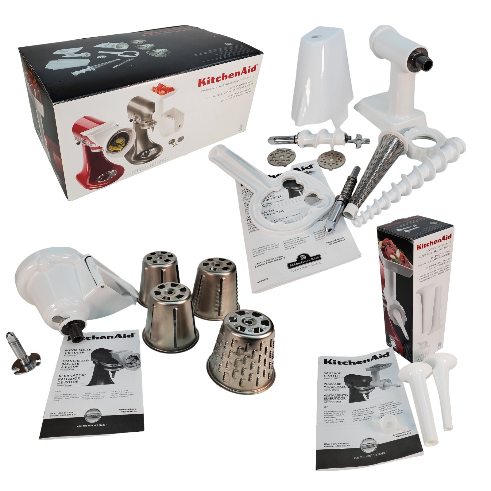 KitchenAid Attachment Pack 1Grinder, Strainer, Slicer PLUS Sausage