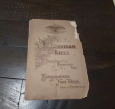 1905 American Line US Mail Steamship St. Paul First Class Passenger List