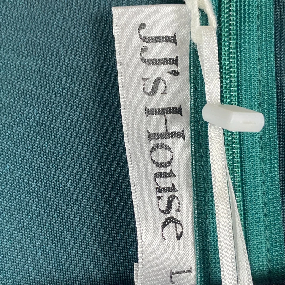 Macacão JJ's House veludo perna larga tamanho grande verde com cinto manga longa - Imagem 4 de 4