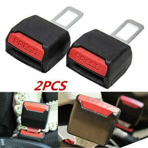 2PCS Universal Car Safety Seat Belt Buckle Extension Extender Clip Alarm Stopper