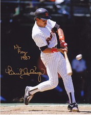 BENITO SANTIAGO  SAN DIEGO PADRES  NL ROY 1987   ACTION SIGNED 8x10