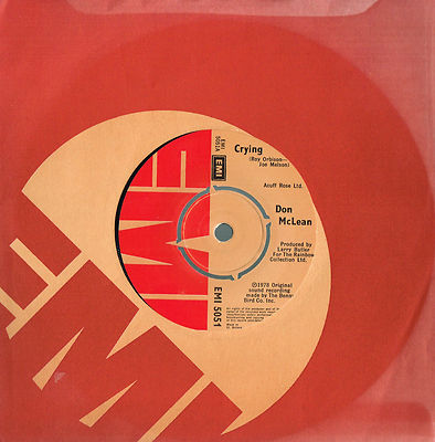 DON McLEAN Crying / Genesis 7'' VINYL Single UK EMI 5051 1978 A-1/B-1 