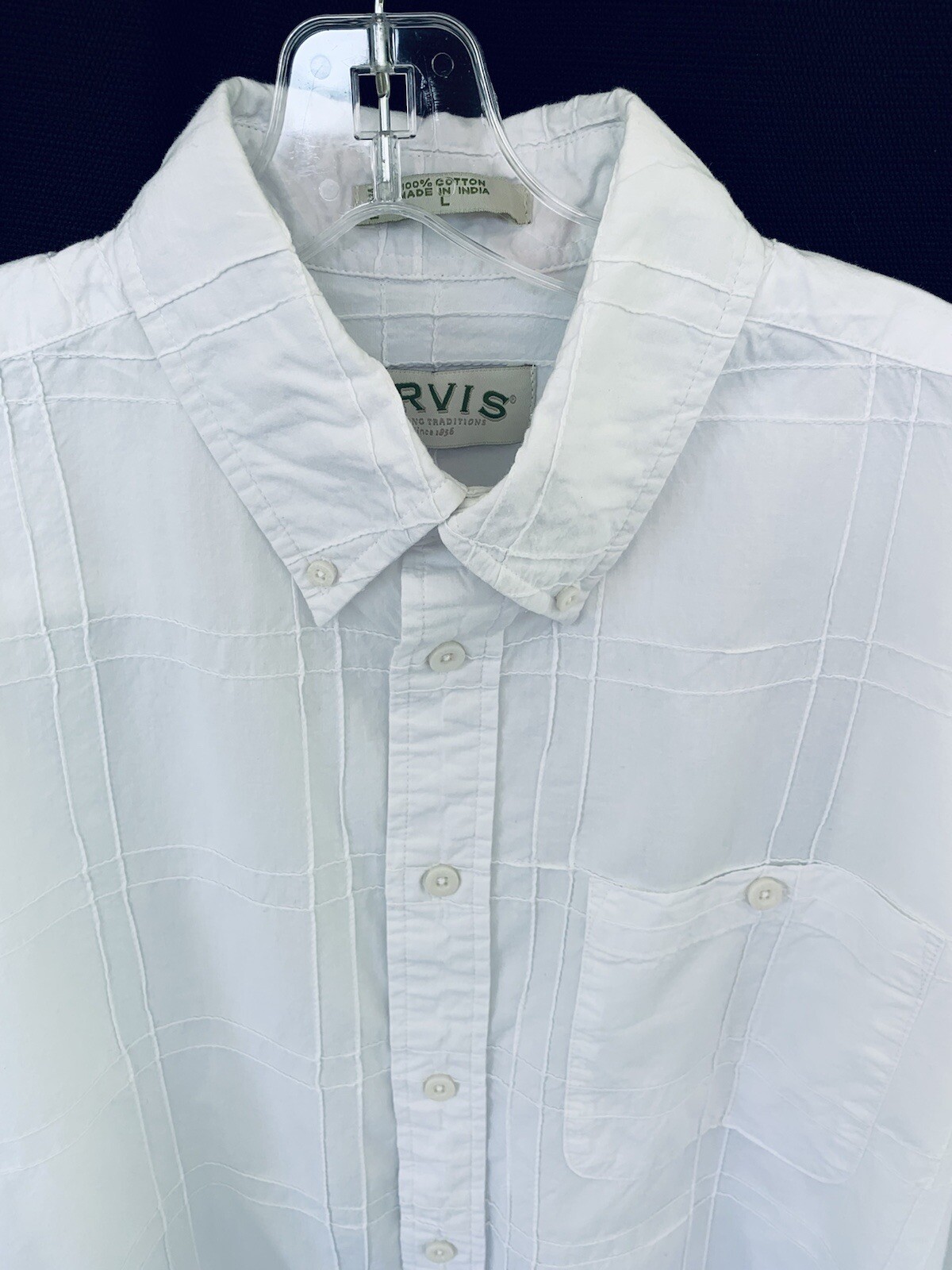 Orvis Button Up Shirt Patchwork White Cotton L Lo… - image 4