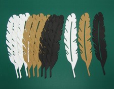 12 Découpes en papier _ PLUMES droites 11,5cm _ Die cut scrapbooking carterie