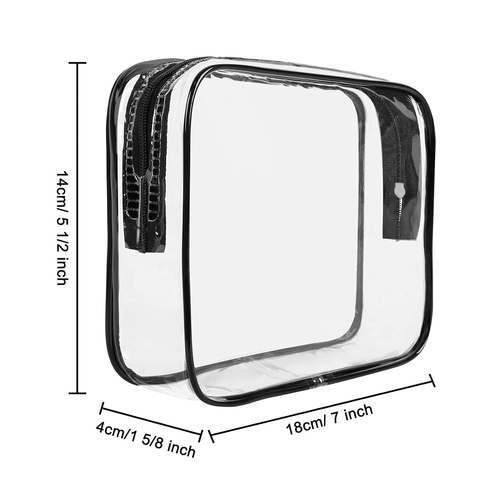 Clear Makeup Bags, TSA Approved 3 Pcs Cosmetic Makeup Bags Set Clear PVC with Zi - Picture 6 of 12