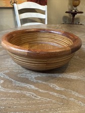 Vintage Hand Turned Wood Segmented Bowl Cool Decor