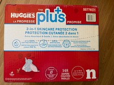 Huggies Plus Little Snugglers Newborn 148 Ct Daipers 2in1 Skincare