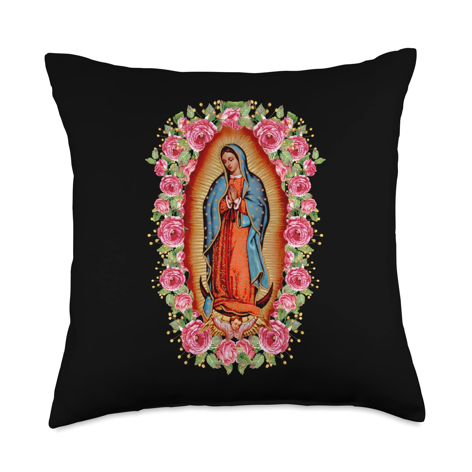 Religious Throw Pillow Our Lady Guadalupe Decorative Cushion for Home Décor