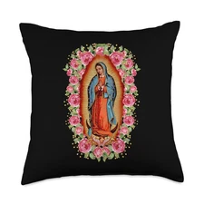 Religious Throw Pillow Our Lady Guadalupe Decorative Cushion for Home Décor
