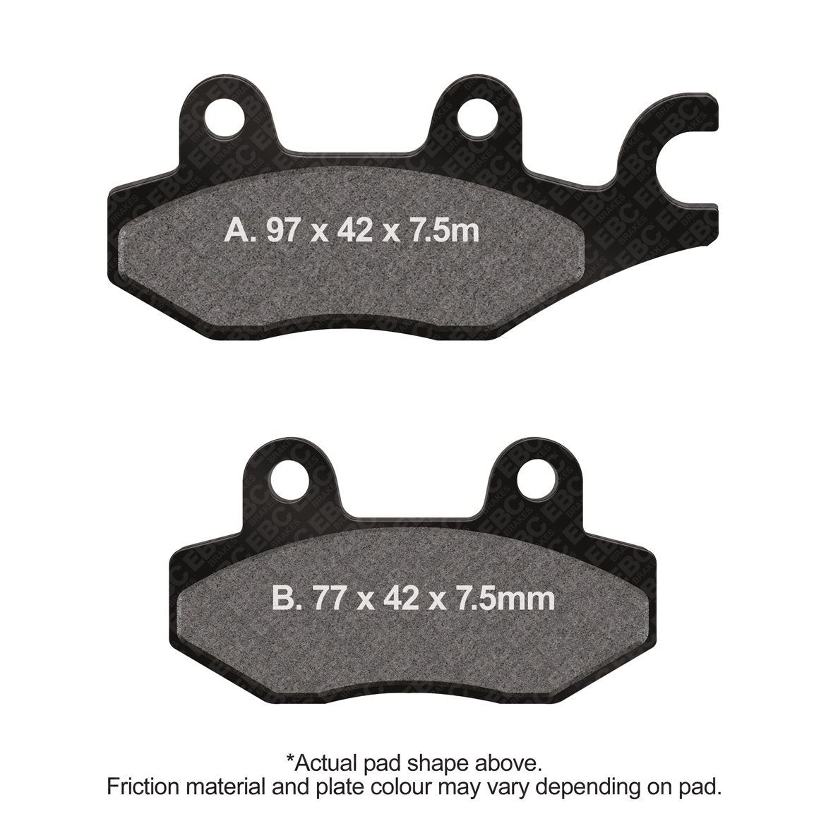 EBC Motorcycle TT Brake Pads Front Left Yamaha YFZ 450 Quad 2006 - 2008