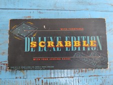 Scrabble De Luxe - Vintage Word Board Game with  Turntable