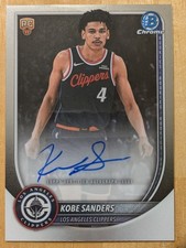 2025-26 Bowman Chrome Kobe Sanders Chrome Rookie Autograph #BCA-KS Clippers