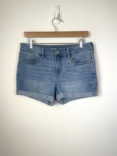 Old Navy women's blue denim mid rise cuffed hem shorts size 4