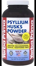 Yerba Prima Psyllium Husks Powder 12oz: Natural Fiber, Colon Cleanse, Vegan, GMO