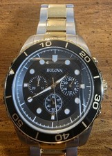 Men classic Bulova men's Marine Star 98A171 Gold and Black two tone Chromograph