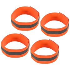 4 x Reflective Bands for Arm Wrist Ankle Leg 14x1.5 Inch Strip Wide Orange