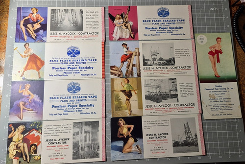 8 Pin-Ups Cheese Cake Vintage Ink Blotters - Advertising
