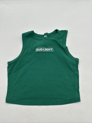 Bella + Canvas Tank Top Women M Green Logo Bud Light Embroidered ..#25781