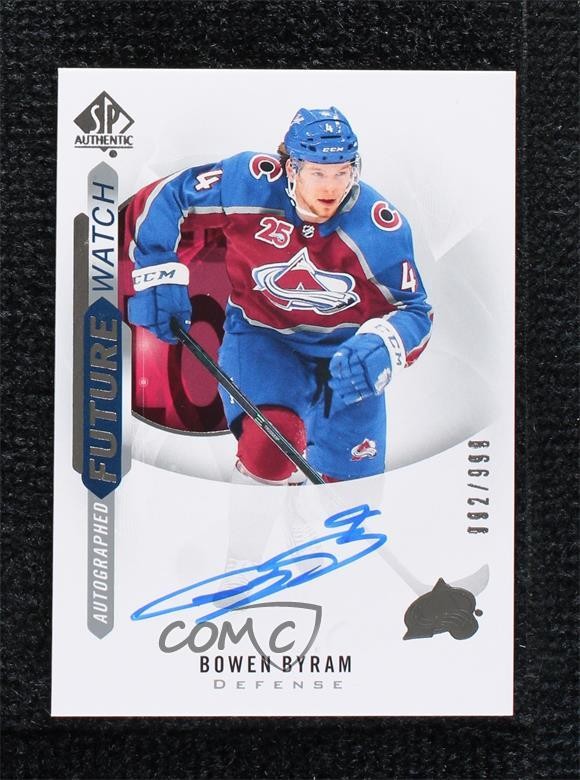 2020-21 SP Authentic Auto Future Watch 992/999 Bowen Byram #197 Rookie Auto RC