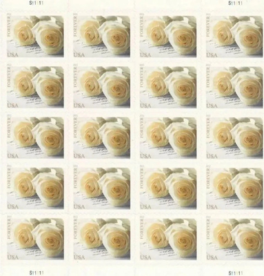 #ad 2011 White Rose Stamps 5 sets 20 stamps per set 100 stamps in total $28.99
